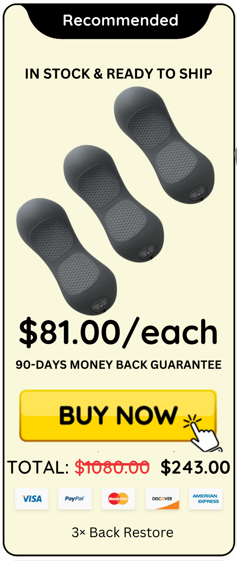 Back Restore offer price 